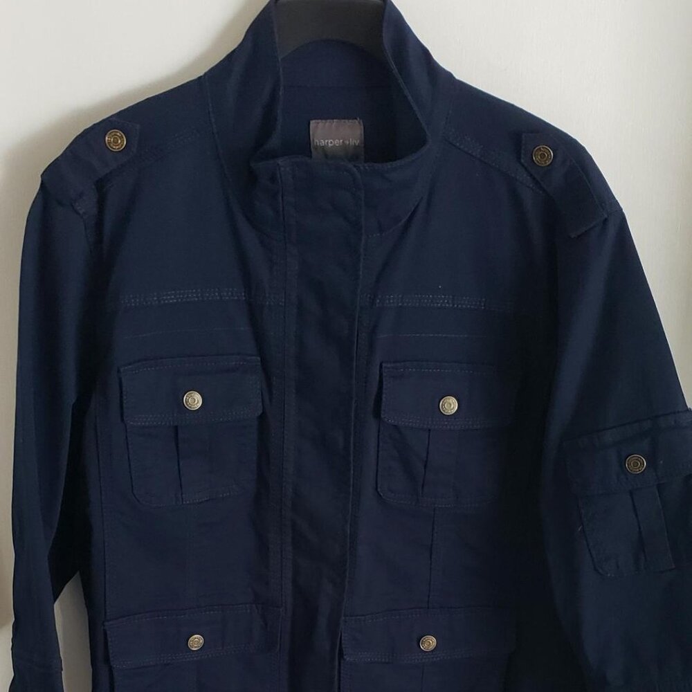 HARPER & LIV UTILITY MILITARY NAVY BLUE JACKET SIZE XL
